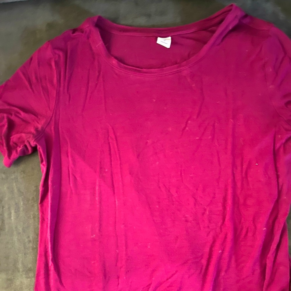 burgundy shirt